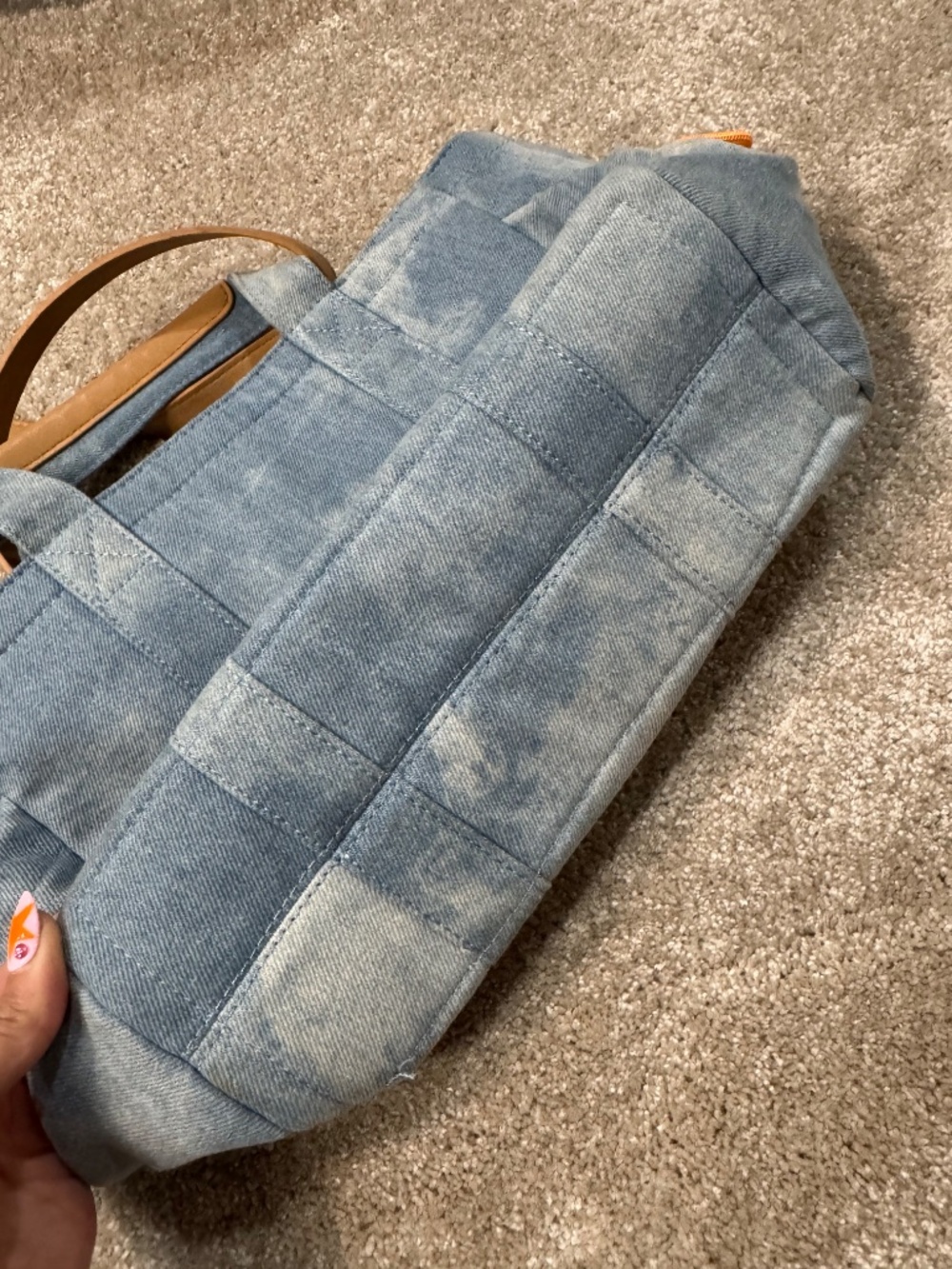 denim patched tote - Picture 6 of 6